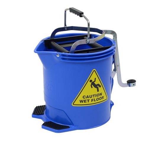 Edco Wringer Mop Bucket 15 Litre Metal - Blue