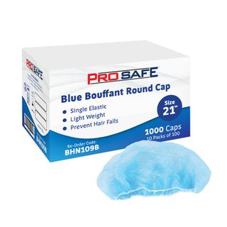 ProSafe 21" Bouffant Round Hair Net Cap Blue