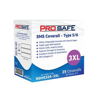 ProSafe 3X-Large SMS Coverall Type 5/6 White