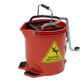 Edco Wringer Mop Bucket 15 Litre Metal - Red