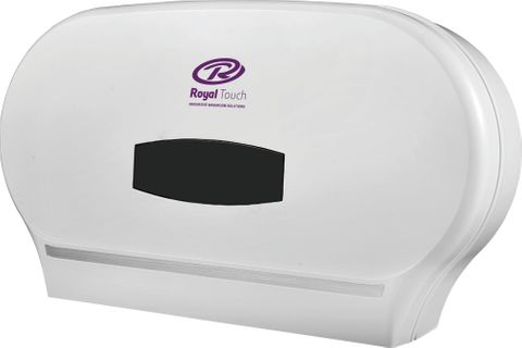 Royal Touch Plastic Twin Jumbo Toilet Paper Dispenser - White