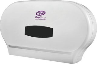 Royal Touch Plastic Twin Jumbo Toilet Paper Dispenser - White