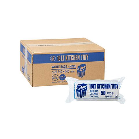 Austar 18L Kitchen Tidy Bin Liner Rolls White