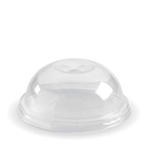 BioPak 60ml - 280ml / 2oz - 10oz Clear Dome x-Slot BioPlastic BioCup Lid