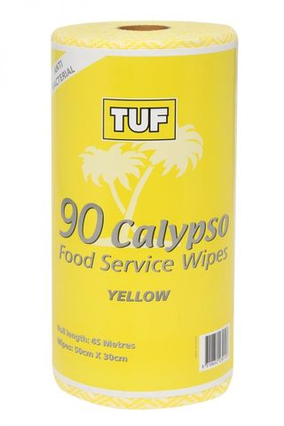TUF Calypso Food Service Antibacterial Wipes Yellow