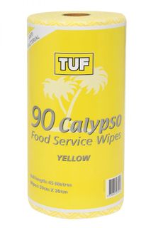 TUF Calypso Food Service Antibacterial Wipes Yellow