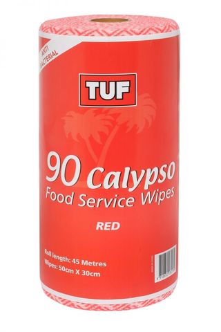 TUF Calypso Food Service Antibacterial Wipes Red