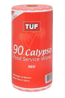 TUF Calypso Food Service Antibacterial Wipes Red