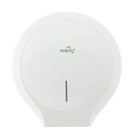 Dolphy Single Jumbo Toilet Roll Dispenser - White