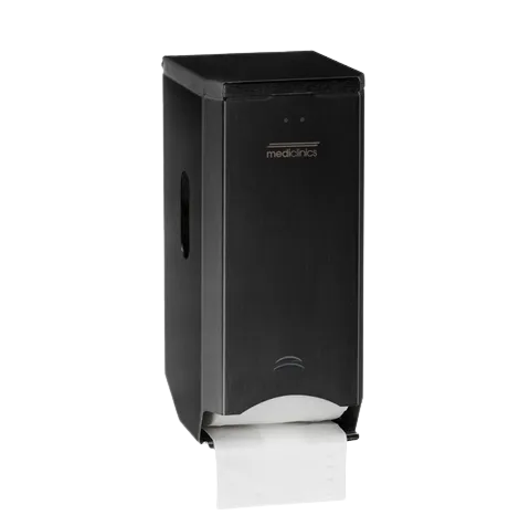 Mediclinics Steel Toilet Roll Dispenser - Black