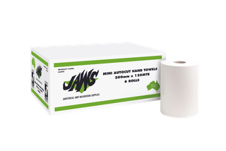 Jaws Mini Autocut Hand Towel Rolls 120m - White