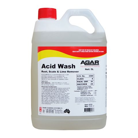 Agar Acid Wash 5L - Rust, Scale & Lime Remover