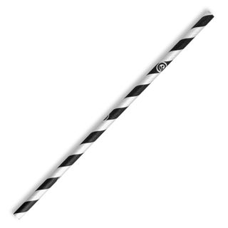 BioPak 6mm Regular Paper BioStraw - Black Stripe