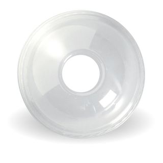 BioPak 300ml - 700ml / 11oz - 28oz Clear Dome 22mm Hole BioPlastic BioCup Lid