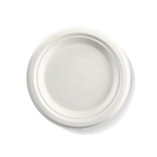 BioPak 18cm / 7" BioCane Round Plate - White