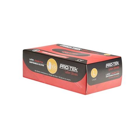 Pro-Tek Large Latex Gloves Powder Free Clear