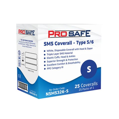 ProSafe Small SMS Coverall Type 5/6 White