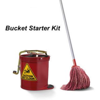 Starter Kit - Bucket / Handle / Mop (Red)
