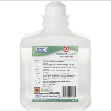 Deb Intstant Foam Hand Sanitiser 1LT X 6 Ctn