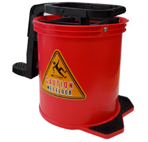 Red 16LT Mop Wringer Bucket Plastic & Rollers