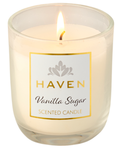 HAVEN GLASS CANDLE - VANILLA SUGAR - 9CM