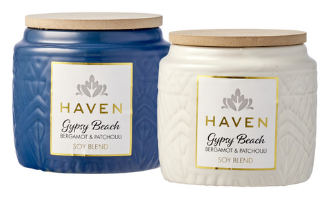 HAVEN TEXTURED JAR CANDLE SOY BLEND - GYPSY BEACH
