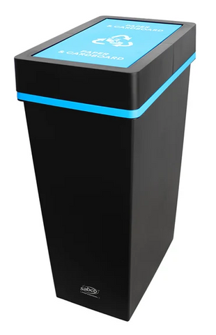 SABCO RECYCLING STATION 40L BIN WITH BLUE LID (PAPER & CARDBOARD)