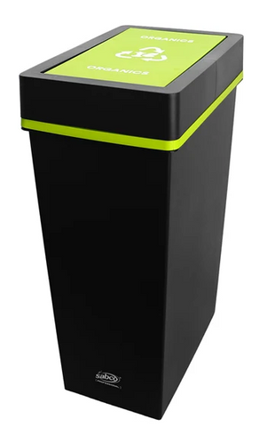 SABCO RECYCLING STATION 40L BIN WITH GREEN LID (ORGANICS)