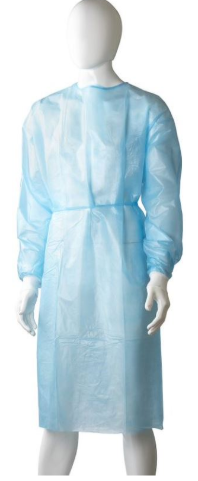 POLYPROPYLENE COATED ISOLATION GOWNS - BLUE - 40/CARTON