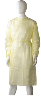 POLYPROPYLENE COATED ISOLATION GOWNS - YELLOW - 40/CARTON
