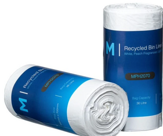 RUBBISH BAGS - 36L - White - 50/ROLL -