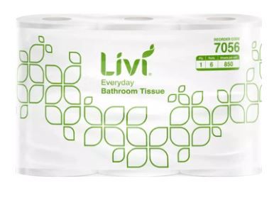 LIVI EVERYDAY TOILET TISSUE - 1 PLY 850 SHEET - 6 PACK X 8 PACKS