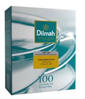 DILMAH EARL GREY FOIL WRAPPED TEA BAGS - 100/BOX