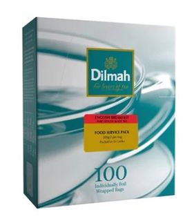 DILMAH ENGLISH BREAKFAST FOIL WRAPPED TEA BAGS - 100/BOX