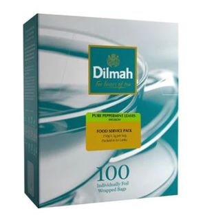 DILMAH PEPPERMINT FOIL WRAPPED TEA BAGS- 100/BOX