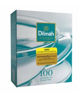DILMAH - LEMON FOIL WRAPPED TEA BAGS - 100/BOX