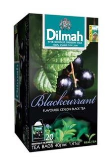 DILMAH BLACKCURRANT FOIL WRAPPED TEA BAGS - 20/BOX