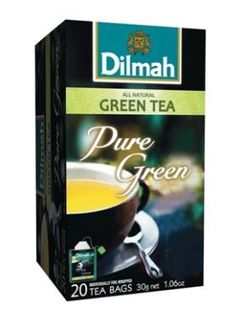DILMAH PURE GREEN FOIL WRAPPED TEA BAGS -  20/BOX