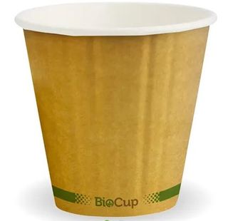 8OZ KRAFT GREEN STRIPE DOUBLE WALL BIOCUP - 50 PER SLEEVE