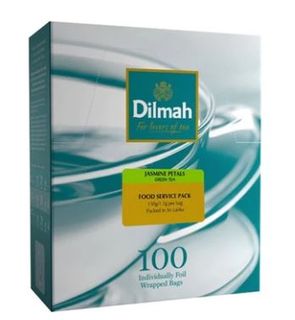 DILMAH JASMINE GREEN FOIL WRAPPED TEA BAGS  - 100/BOX