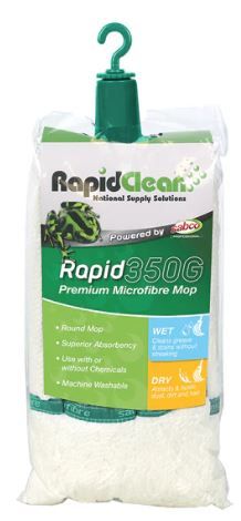 RAPID SABCO MICROFIBRE MOP HEAD - 350G - GREEN  **BUY 1 GET 1 FREE**