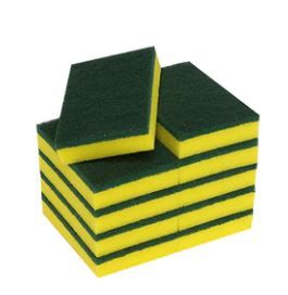 GALA SPONGE SCOURER (YELLOW SPONGE & GREEN SCOURER) - 10PK