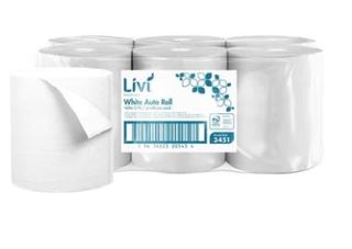 AS200LIVI ESSENTIALS WHITE AUTO ROLL - 2PLY/160M - 6 ROLLS/CTN