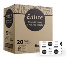 RAPID CLEAN ENTICE SLIMFOLD TOWEL - 200SH/PACK, 20PK/CTN