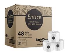 RAPID CLEAN ENTICE TOILET TISSUE - 2PLY, 400 SH/ROLL, 48 ROLLS/CTN