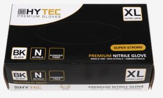 HYTEC BLACK NITRILE POWDER FREE GLOVES - X LARGE