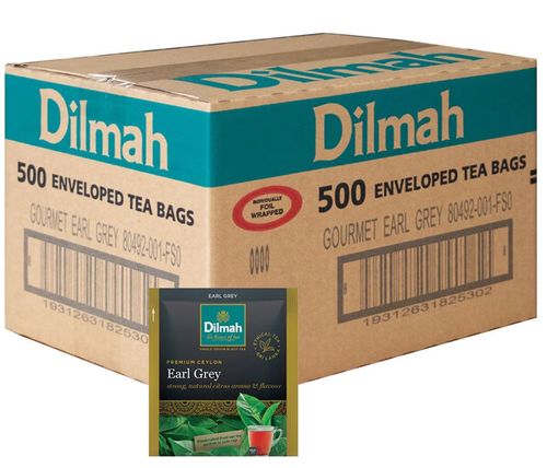 DILMAH EARL GREY FOIL ENV TEA BAGS  - 500/CTN