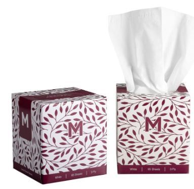 CUBE FACIAL TISSUES - 3PLY/65 SHEETS - 36 PER CARTON