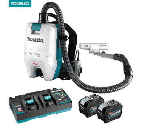 MAKITA BRUSHLESS BACKPACK VACUUM - 2L -COMPLETE WITH CHARGER/BATTERY