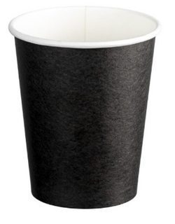 SINGLE WALL PE COFFEE CUP - 8OZ BLACK - 1000 PER CTN